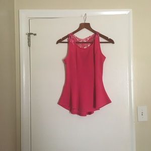 Beware top blouse. Fuchsia pink.